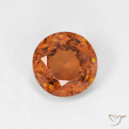 0.96ct 자연스러운 Medium Dark-Orange 헤소나이트 가넷, 둥근, VS