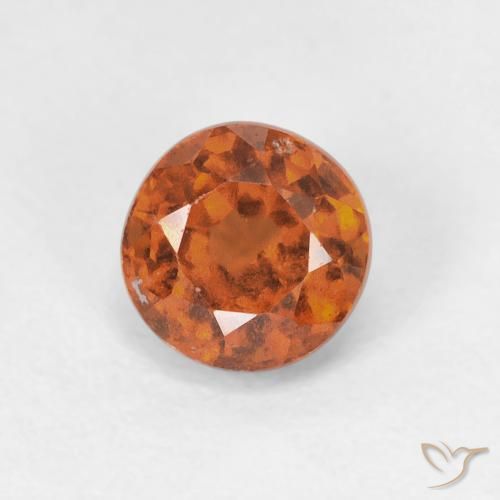 1.10ct 자연스러운 딥 오렌지 헤소나이트 가넷, 둥근, VS