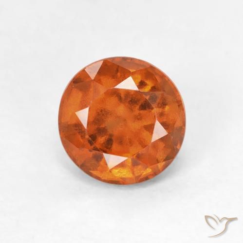 1.01ct 자연스러운 딥 오렌지 헤소나이트 가넷, 둥근, VS