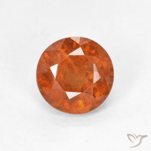 0.92ct 자연스러운 미디엄 오렌지 헤소나이트 가넷, 둥근, VS