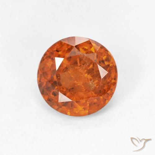 1.07ct 자연스러운 딥 오렌지 헤소나이트 가넷, 둥근, VS