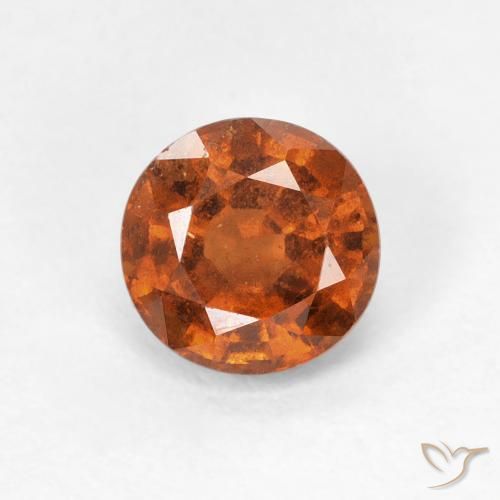 1.06ct 자연스러운 딥 오렌지 헤소나이트 가넷, 둥근, VS