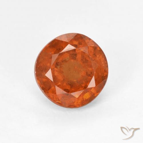 1.04ct 자연스러운 딥 오렌지 헤소나이트 가넷, 둥근, VS