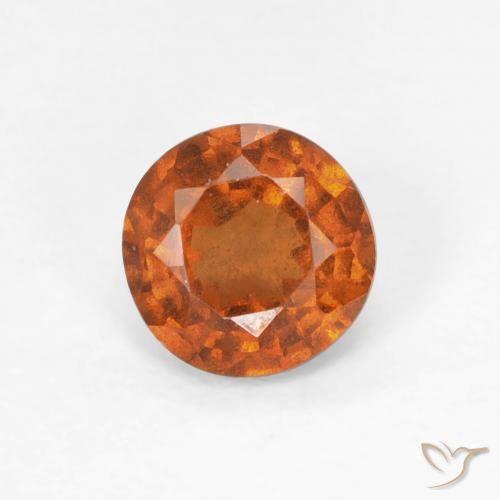 0.81ct 자연스러운 딥 오렌지 헤소나이트 가넷, 둥근, VS