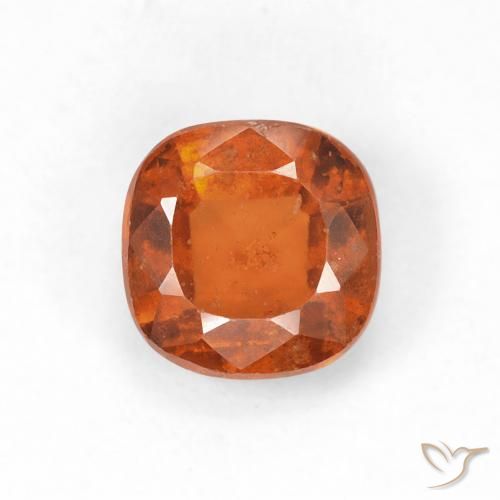 1.33ct 자연스러운 딥 오렌지 헤소나이트 가넷, 방석, VS