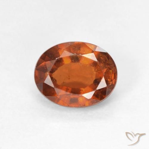 1.37ct 자연스러운 딥 오렌지 헤소나이트 가넷, 타원형, VS