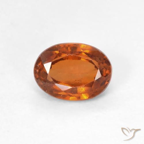 0.83ct 자연스러운 Medium Dark-Orange 헤소나이트 가넷, 타원형, VS