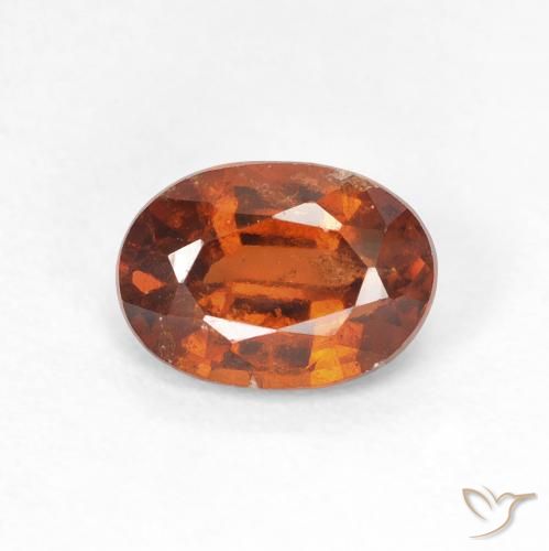 1.43ct 자연스러운 앰버 오렌지 헤소나이트 가넷, 타원형, VS