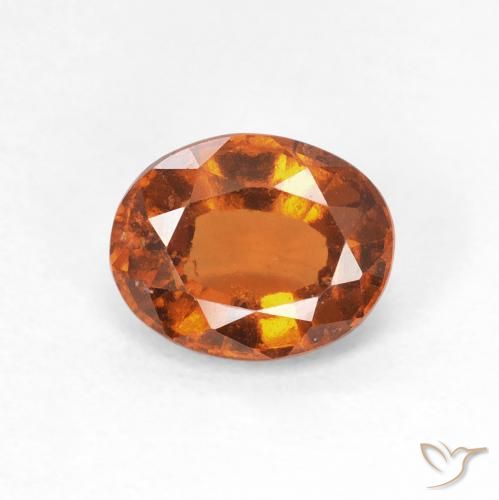1.41ct 자연스러운 미디엄 오렌지 헤소나이트 가넷, 타원형, VS