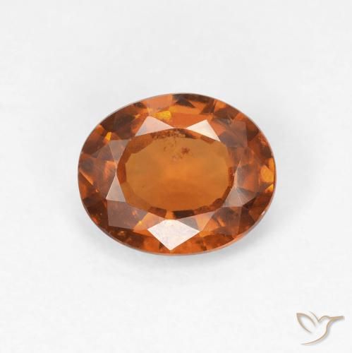 1.18ct 자연스러운 Medium Dark-Orange 헤소나이트 가넷, 타원형, VS