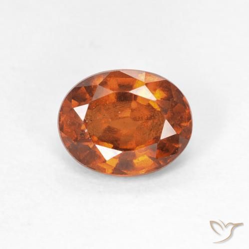 1.29ct 자연스러운 Medium Dark-Orange 헤소나이트 가넷, 타원형, VS