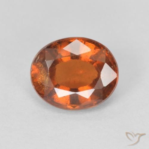 1.73ct 자연스러운 Medium Dark-Orange 헤소나이트 가넷, 타원형, VS