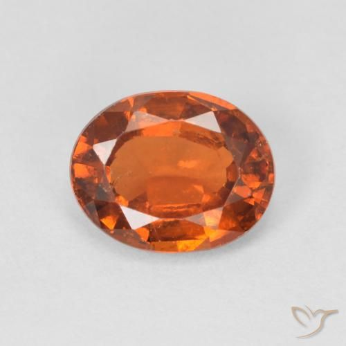 1.53ct 자연스러운 붉은 오렌지 헤소나이트 가넷, 타원형, VS