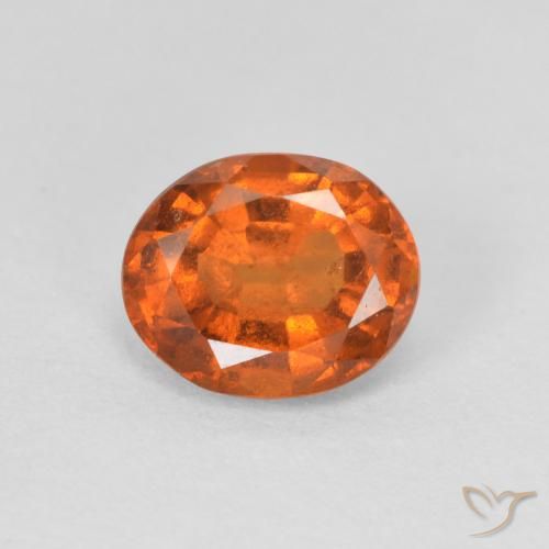 1.39ct 자연스러운 딥 오렌지 헤소나이트 가넷, 타원형, VS