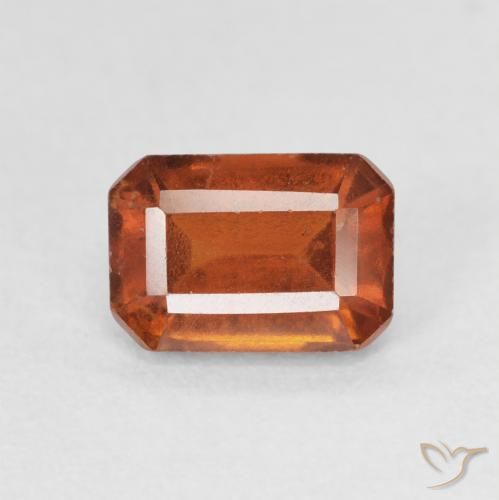 1.69ct 자연스러운 붉은 오렌지 헤소나이트 가넷, 에메랄드 컷, VS-SI