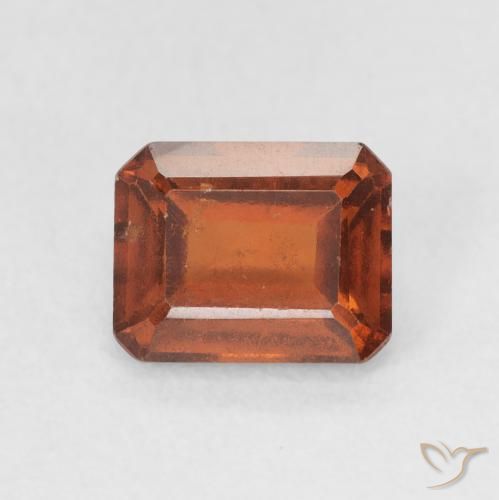 1.77ct 자연스러운 미디엄 오렌지 헤소나이트 가넷, 에메랄드 컷, VS-SI