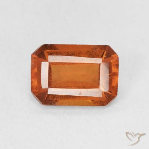 1.19ct 자연스러운 파이어 오렌지 헤소나이트 가넷, 에메랄드 컷, VS-SI