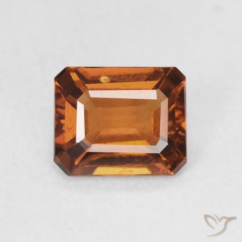 1.18ct 자연스러운 미디엄 오렌지 헤소나이트 가넷, 에메랄드 컷, VVS-VS