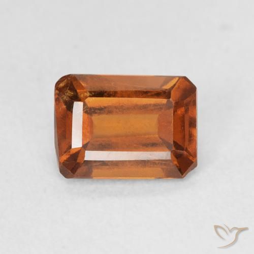 1.10ct 자연스러운 딥 오렌지 헤소나이트 가넷, 에메랄드 컷, VVS-VS