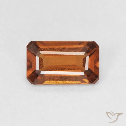 1.23ct 자연스러운 딥 오렌지 헤소나이트 가넷, 에메랄드 컷, VVS-VS