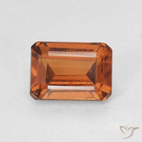 1.43ct 자연스러운 Medium Dark-Orange 헤소나이트 가넷, 에메랄드 컷, VVS-VS