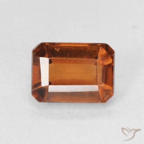 1.50ct 자연스러운 딥 오렌지 헤소나이트 가넷, 에메랄드 컷, VVS-VS