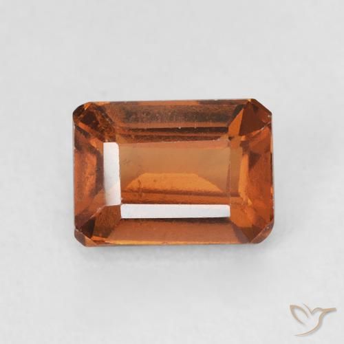 1.50ct 자연스러운 Medium Dark-Orange 헤소나이트 가넷, 에메랄드 컷, VVS-VS