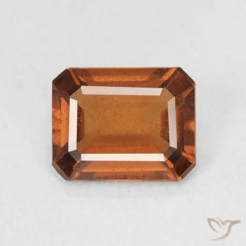 1.27ct 자연스러운 Medium Dark-Orange 헤소나이트 가넷, 에메랄드 컷, VVS-VS