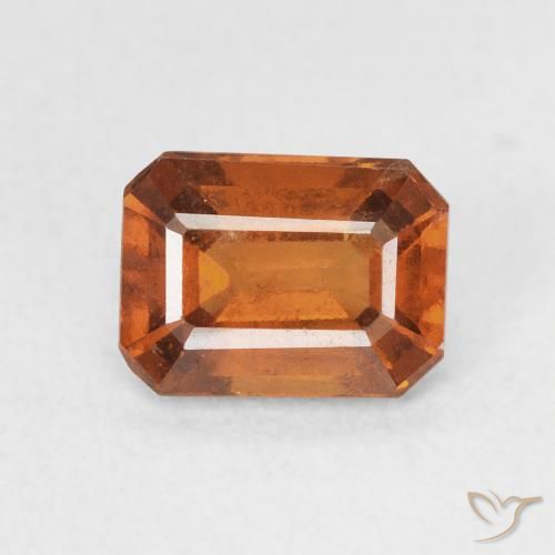 1.48ct 자연스러운 Medium Dark-Orange 헤소나이트 가넷, 에메랄드 컷, VVS-VS