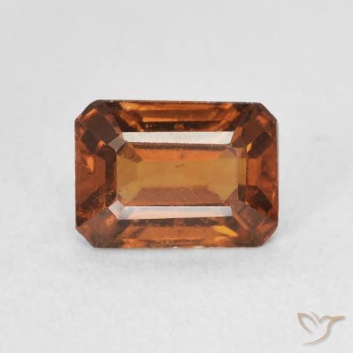 1.50ct 자연스러운 미디엄 오렌지 헤소나이트 가넷, 에메랄드 컷, VVS-VS