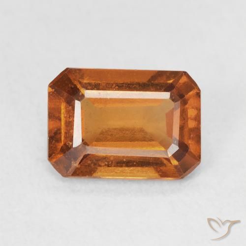 1.50ct 자연스러운 딥 오렌지 헤소나이트 가넷, 에메랄드 컷, VVS-VS