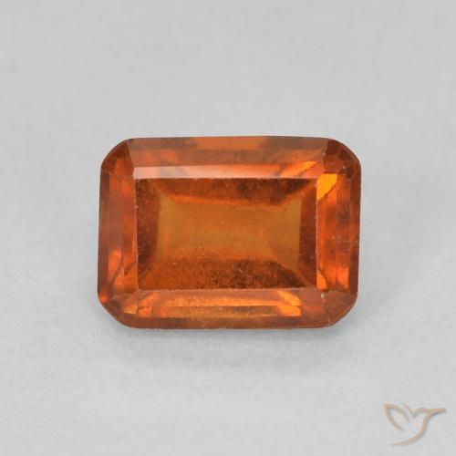 1.28ct 자연스러운 붉은 오렌지 헤소나이트 가넷, 에메랄드 컷, VS