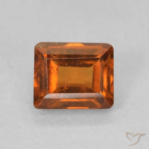 0.66ct 자연스러운 미디엄 오렌지 헤소나이트 가넷, 바게트, VS