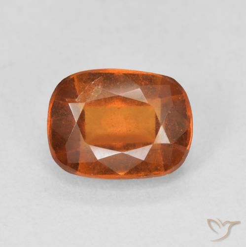 2.17ct 자연스러운 붉은 오렌지 헤소나이트 가넷, 방석, VS