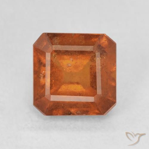 2.03ct 자연스러운 딥 오렌지 헤소나이트 가넷, 에메랄드 컷, VS