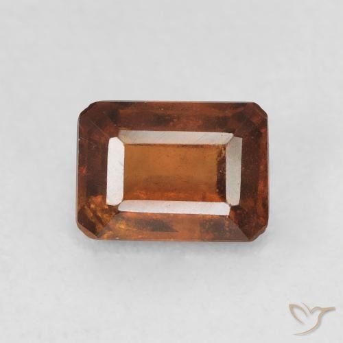 1.38ct 자연스러운 파이어 오렌지 헤소나이트 가넷, 에메랄드 컷, VS