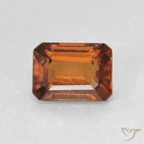 1.38ct 자연스러운 붉은 오렌지 헤소나이트 가넷, 에메랄드 컷, VS