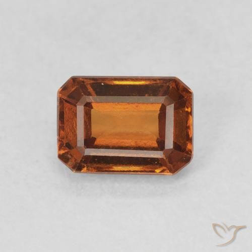 1.14ct 자연스러운 미디엄 오렌지 헤소나이트 가넷, 에메랄드 컷, VVS-VS