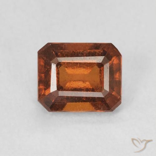 1.04ct 자연스러운 앰버 오렌지 헤소나이트 가넷, 에메랄드 컷, VVS-VS
