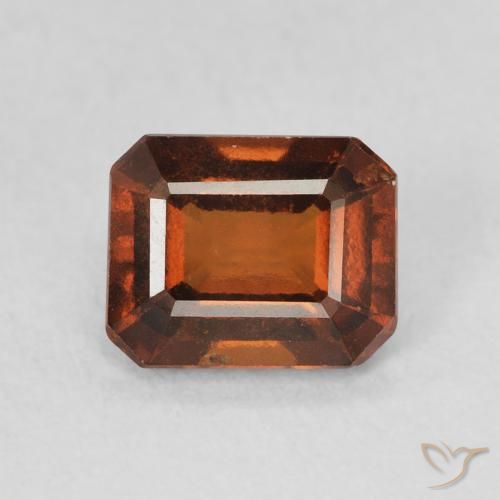 1.49ct 자연스러운 미디엄 오렌지 헤소나이트 가넷, 에메랄드 컷, VVS-VS