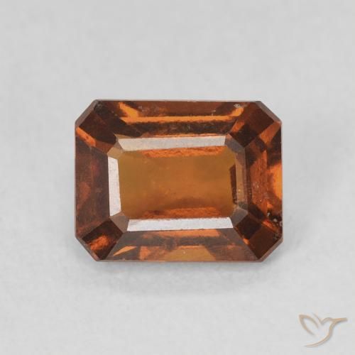 1.50ct 자연스러운 딥 오렌지 헤소나이트 가넷, 에메랄드 컷, VVS-VS