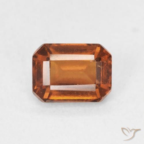 1.06ct 자연스러운 딥 오렌지 헤소나이트 가넷, 에메랄드 컷, VS