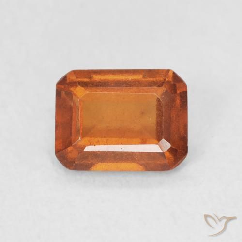 0.90ct 자연스러운 딥 오렌지 헤소나이트 가넷, 에메랄드 컷, VVS-VS