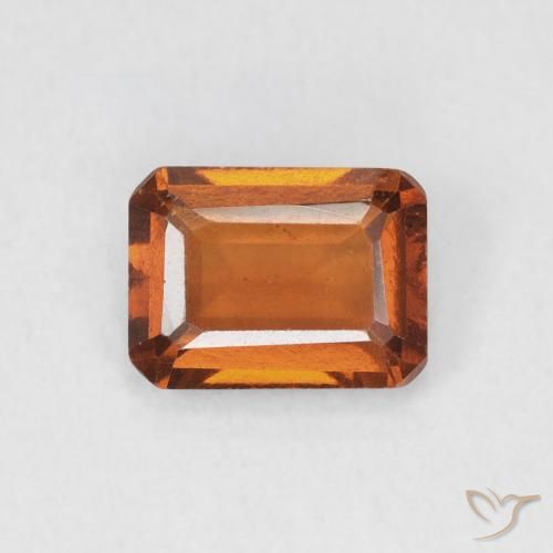 1.40ct 자연스러운 딥 오렌지 헤소나이트 가넷, 에메랄드 컷, VVS-VS