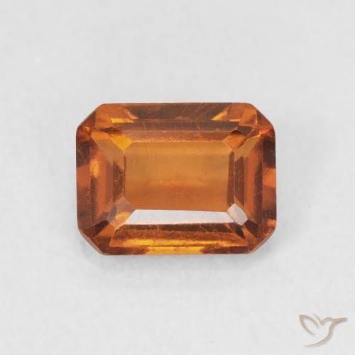 1.12ct 자연스러운 Medium Dark-Orange 헤소나이트 가넷, 에메랄드 컷, VVS-VS