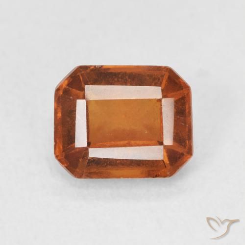 1.71ct 자연스러운 딥 오렌지 헤소나이트 가넷, 에메랄드 컷, VS