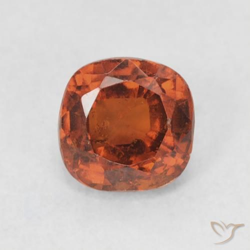 0.96ct 자연스러운 붉은 오렌지 헤소나이트 가넷, 방석, VS
