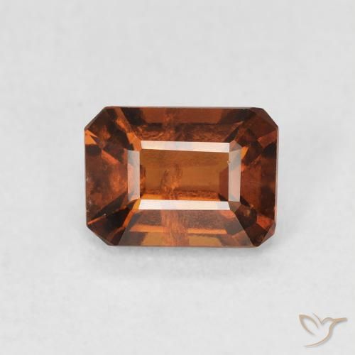1.12ct 자연스러운 앰버 오렌지 헤소나이트 가넷, 에메랄드 컷, VS