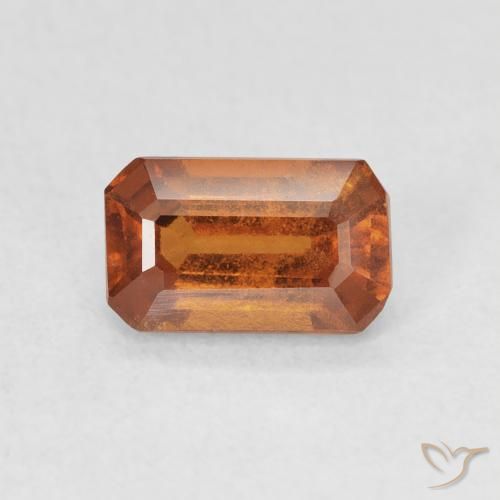 1.04ct 자연스러운 Medium Dark-Orange 헤소나이트 가넷, 에메랄드 컷, VVS