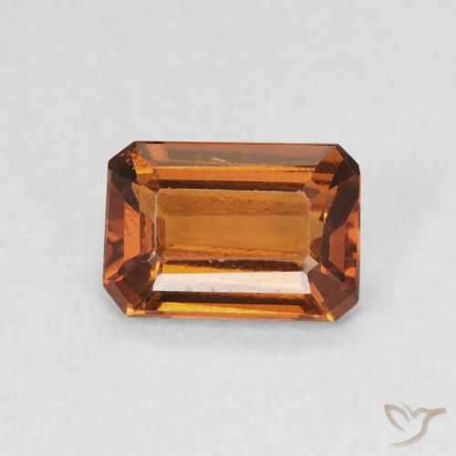 1.06ct 자연스러운 Medium Dark-Orange 헤소나이트 가넷, 에메랄드 컷, VVS
